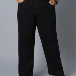 High Star Black Cotton Relaxed Fit Mid Rise Jeans-image-75