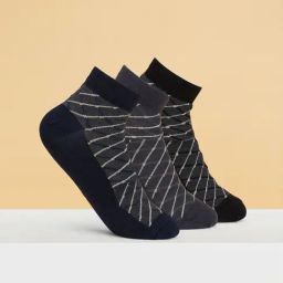 Byford by Pantaloons Black Striped Socks - Pack of 3-19