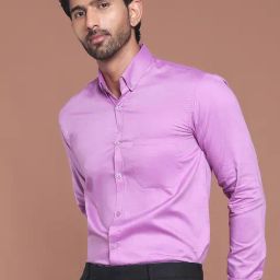 Indian Needle Purple Regular fit Solid Shirt-image-0