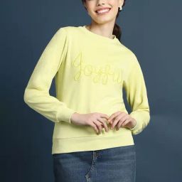 Forever 21 Yellow Embroidered Sweatshirt-image-89