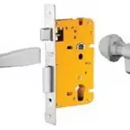 Dorset 60 mm Lever Handle Lock Set with Knob and Key Cylinder Silver Chrome ML ST OR image 1
