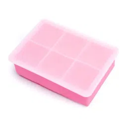 NATURALLY YOURS Pink Silicone 6 Cavity Square Ice Tray with Clear Lid-picture-30