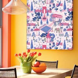 Art Street Blue & Pink Indian Mughal Wall Art-image-25