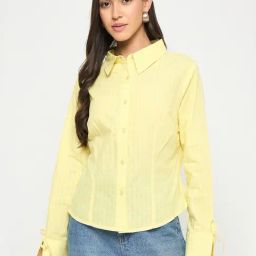MADAME Yellow Stripes Shirt-image-104