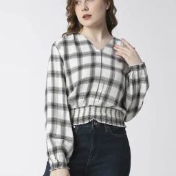 Pepe Jeans White Chequered Top-picture-21