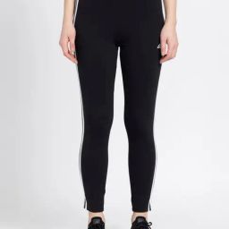 adidas Black Cotton Striped Tights-image-112