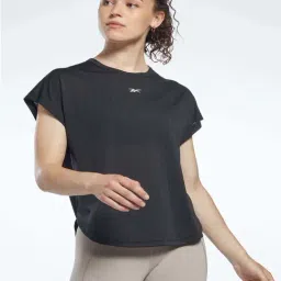 Reebok Black Self Pattern Sports T-Shirt-picture-6