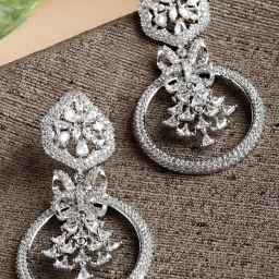 Karatcart Silver Drop Earrings for Women-0