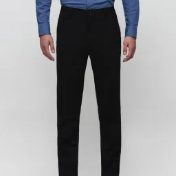 SELECTED HOMME Black Slim Fit Flat Front Trousers-image-23