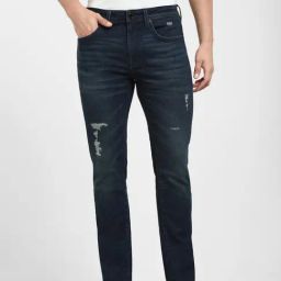 SELECTED HOMME Dark Blue Slim Fit Distressed Jeans-picture-21