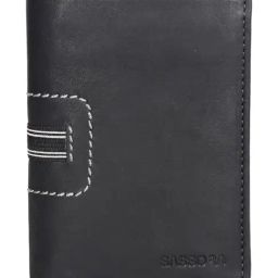SASSORA Izan Black & Grey Small Leather Bi-Fold Notecase for Men-picture-34