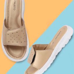 Fausto Women's Beige Slides-picture-6