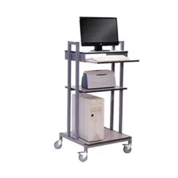 SUWAS TROLLEY STORE 25Kg Shelf Mild Steel/Iron Powder Coated Computer Trolley SU-COMPT-002 image 2