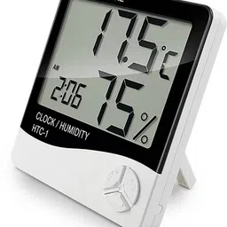 HTC-1 High Precision Large Screen Electronic Indoor Temperature, Humidity Thermometer with Clock Alarm-0