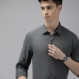 Arrow Self Design Manhattan Slim Fit Pure Cotton Formal Shirt-picture-41