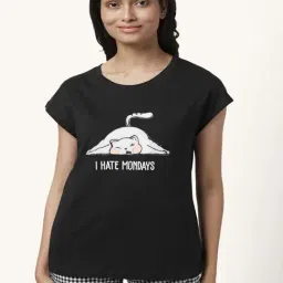 Dreamz by Pantaloons Black Cotton Graphic Print T-Shirt-picture-23