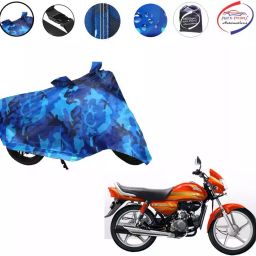Auto Pearl Polyester Waterproof Two Wheeler Cover for Hero CD deluxe,(Ocean Blue)-11