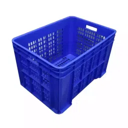 Tfab 500x325x250 mm Plastic Vegetable Crate 45 L Capacity (Blue)-picture-3