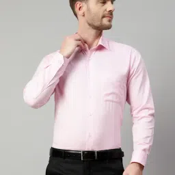 Cantabil Pink Regular Fit Shirt-image-66