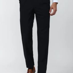 Van Heusen Black Regular Fit Flat Front Trousers-image-20
