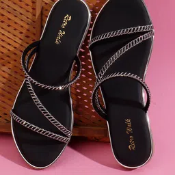 Retro Walk Women Embellished Open Toe Flats-picture-2