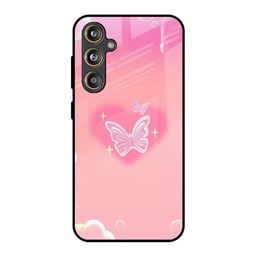 QRIOH Quirky Fluttering Bliss Glass Case for Samsung Galaxy M55s Mobile Accessories-image-66