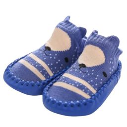 MOMISY Anti-Skid Leather Soled Shoe Socks - Dark Blue-image-97
