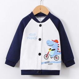 Kookie Kids Full Sleeves Bomber Jacket Dino Print - Navy-image-20