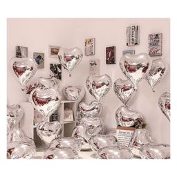 AMFIN  Heart Foil Theme Decoration Balloon  Silver - Pack Of 20-image-50