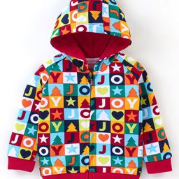 Babyhug Cotton Knit Full Sleeves Sweatshirt With Alphabet Print - Multicolour-image-90
