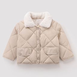 Kookie Kids Full Sleeves Padded Winter Jacket  - Cream-image-36