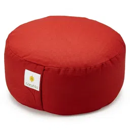 Sarveda Cylindrical Meditation Cushion made from Buckwheat Hulls - Red-picture-15