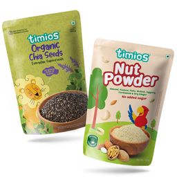 timios 100% Organic Immunity Booster Chia Seeds & 100% Organic Nut Powder Sweetened with Jaggery - 100 g Each-64