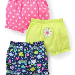 Babyhug 100% Cotton Knit Bloomers with Polka Dot & Floral Print  Pack of 3 - Multicolour-image-89