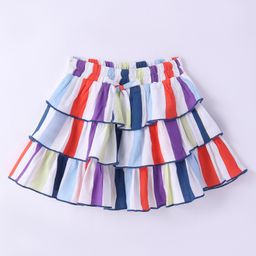 CrayonFlakes Striped Layered Skirt - Multi Colour-image-10