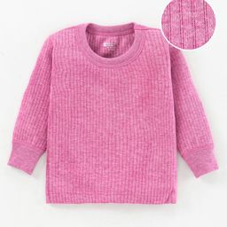 Bodycare Full Sleeves Solid Colour Antibacterial Thermal Vest - Pink-image-18