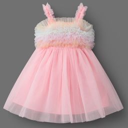 Mark & Mia Sleeveless Party Frock with Frill Detailing - Pink-image-82
