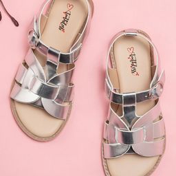 Toothless Foil Gladiator Style Sandals - Silver-picture-31