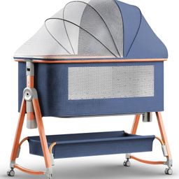 BAYBEE 3-in-1 Baby Crib Cot with Rocker & Storage (LullaNest Pro Blue)-20