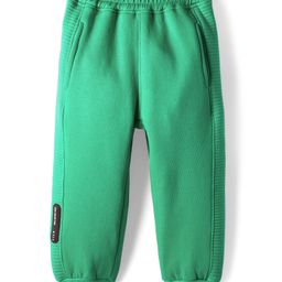 Little Kangaroos Fleece and Woollen Knit Full Length Solid Color Joggers - Light Green-picture-36