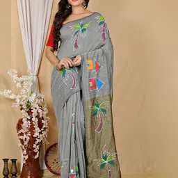 DipDiya Pure Cotton Handloom Taant Saree-image-57