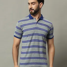 GET GOLF Men Striped Polo Collar Cotton T-shirt-image-87