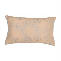 ONSETHOMES jashn Beige & Grey Embroidered Silk Rectangle Cushion Cover-image-19