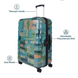 ZOUK Indus Lattice Green Amorah Trolley Bag Large image 5