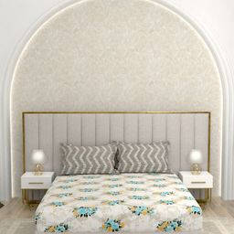Pure Decor White & Yellow Floral 220 TC Queen Bedsheet with 2 Pillow Covers-picture-19