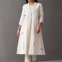 JAYPORE Women Longline Open Front Jacket-image-15