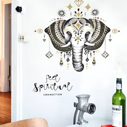 INDIAN ROYALS Black & White Animal Printed Self-Adhesive & Durable Wall Sticker-image-78