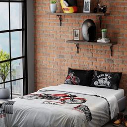 QuirkLoom White & Red Geometric Other 4 Piece King Regular Bedding Set" image 4