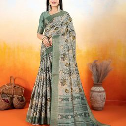 DIVASTRI Floral Printed Banarasi Saree-image-86