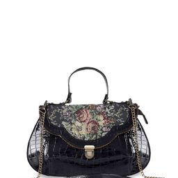 RUDHIRA Floral Textured PU Half Moon Shoulder Bag-18
